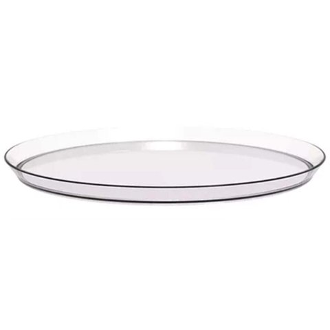 48 Bandejas Redonda 28cm Glassy Crippa Transparente Servir Restaurante Bar Lanchonete