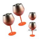 Ver imagem 1 de Taça Copo Termico 2 em 1 Inox Kit 2 Uni Drink Vinho Bebida Cocktail Festa Evento Praia Piscina Moder