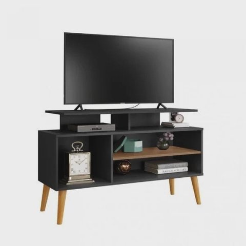 Rack Preto P/ Tv 42 Polegadas Luxo Lyon