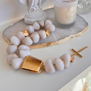 Ver imagem 2 de Terço Decorativo Pai Nosso Pedra Quartzo Branco