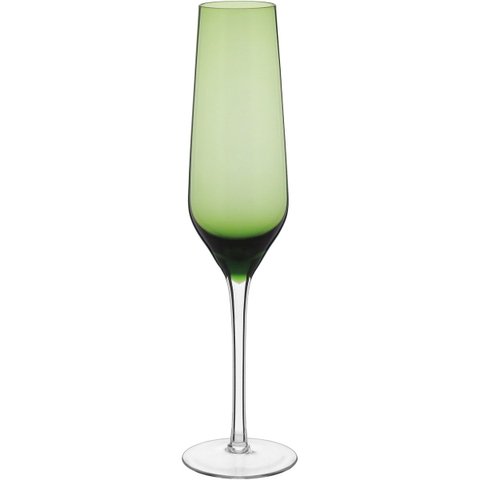 Jogo 2 Peças Taça de Vidro 195ml Verde 26x7x7cm Vinho Água Espumante Champagne