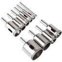 Ver imagem 3 de Kit 10 Brocas Diamantadas 6 a 50mm Fura Vidro Mármore Piso Cerâmica Granito Lorben