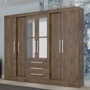 Ver imagem 1 de Guarda-Roupa Casal com Espelho 6 Portas 3 Gavetas Paris Atualle Móveis