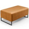 Puff Decorativo Sala de Estar Cléo W01 Base Ferro 90 cm Couríssimo Whisky - Lyam Decor - 1