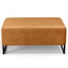 Puff Decorativo Sala de Estar Cléo W01 Base Ferro 90 cm Couríssimo Whisky - Lyam Decor - 3
