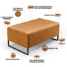 Puff Decorativo Sala de Estar Cléo W01 Base Ferro 90 cm Couríssimo Whisky - Lyam Decor - 4