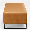 Puff Decorativo Sala de Estar Cléo W01 Base Ferro 90 cm Couríssimo Whisky - Lyam Decor - 7