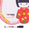 Painel de Anotações Kokeshi Coque Vermelho - 20x25 cm - 2