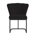 Ver imagem 5 de Kit 2 Cadeiras Poltrona Flor Pés Metal Preto Mesa Quarto Cozinha Cor:preto