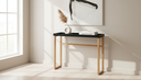 Ver imagem 1 de Aparador Slim 12x96x37cm Tampo Mdf Pés Pinus Moderno:preto