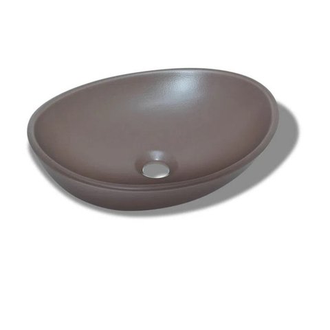 CUBA OVAL APOIO MARROM FOSCA -41x33cm ENKEL
