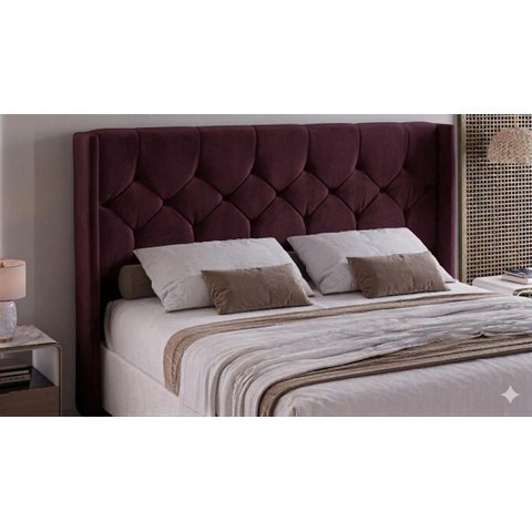 Cabeceira Pérola Box Casal Queen 158 Estofada Tecido Suede Vinho