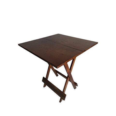 Mesa Dobrável Madeira Maciça Castanho