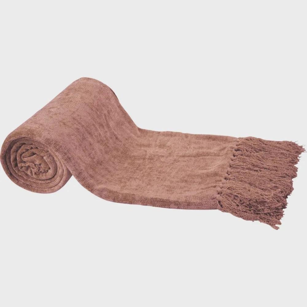 MANTA CHENILLE SOLTEIRO JEITO SERENO 1,27mX1,52m, ROSA