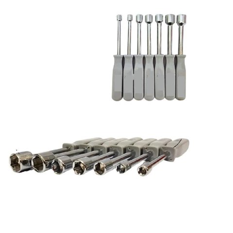 Kit Chaves Canhão Jogo 7 Peças Twsiter Vazadas Profissional Aço 5 a 12mm Soquete Sextavada