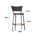 Ver imagem 4 de Banqueta Baixa Cromada Cozinha Americana de Fibra Sintetica:marrom