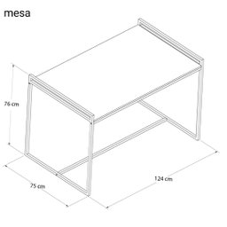 Mesa De Jantar Retangular 4 Lugares Preto Industrial - 3
