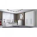 Ver imagem 4 de Guarda Roupa Casal Moderni New 4 Portas de Bater 3 Gavetas MDP Neve Móveis Novo Horizonte