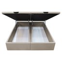 Ver imagem 3 de Base Box Baú para Cama Casal King 192x203cm Bipartido Liz S05 Sintético Bege - Mpozenato