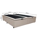 Ver imagem 4 de Base Box Baú para Cama Casal King 192x203cm Bipartido Liz S05 Sintético Bege - Mpozenato