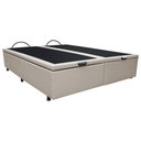 Ver imagem 1 de Base Box Baú para Cama Casal King 192x203cm Bipartido Liz S05 Sintético Bege - Mpozenato
