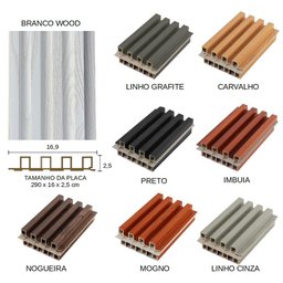 Painel Ripado Eco Placa 290 x 16 x 2,5 cm WPC Nogueira - 4