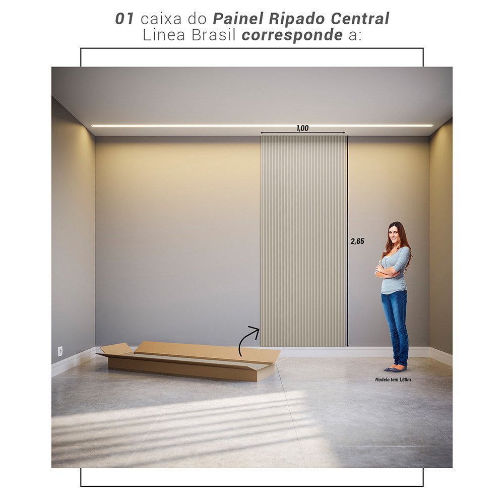 Painel Ripado Central 15mm para Revestimento de Parede 2,65m² Linea Brasil - 3