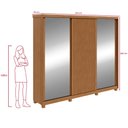 Ver imagem 3 de Guarda Roupa Casal MDF Lopas Ollie 3 Portas Espelho Pés Amên/Off