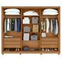 Ver imagem 5 de Guarda Roupa Casal MDF Lopas Ollie 3 Portas Espelho Pés Amên/Off