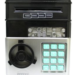 Mini Cofre Eletrônico Digital Senha 4 Dígitos Notas e Moedas Preto Lorben - 2