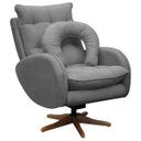Ver imagem 3 de Kit Poltrona de Amamentação Base Giratória Balanço e Puff Angra Veludo - Sofa Store:Veludo Cinza Gra