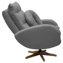 Ver imagem 5 de Kit Poltrona de Amamentação Base Giratória Balanço e Puff Angra Veludo - Sofa Store:Veludo Cinza Gra