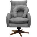Ver imagem 4 de Kit Poltrona de Amamentação Base Giratória Balanço e Puff Angra Veludo - Sofa Store:Veludo Cinza Gra