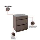 Ver imagem 6 de Mesa de Cabeceira Organizadora Ellie 3 Gavetas Cinza Pérola - D’Rossi