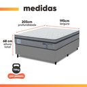 Ver imagem 3 de Cama Box King Probel Molas Ensacadas Euro In 193x203x68cm Guarda Costas Stone Branco/Cinza