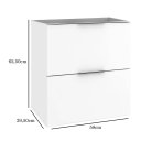 Ver imagem 2 de Gabinete para Banheiro 60 cm sem Tampo 3 Gavetas sendo 1 Interna Branco Lilies Móveis