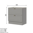 Ver imagem 2 de Balcão 80cm 2 Gavetas (sem Tampo) Emily Henn - Cinza