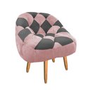 Ver imagem 3 de Kit 02 Poltrona Paloma Escritório Sala Pé Palito Suede Rosa Bebê e Suede Grafite - Dominic Decor
