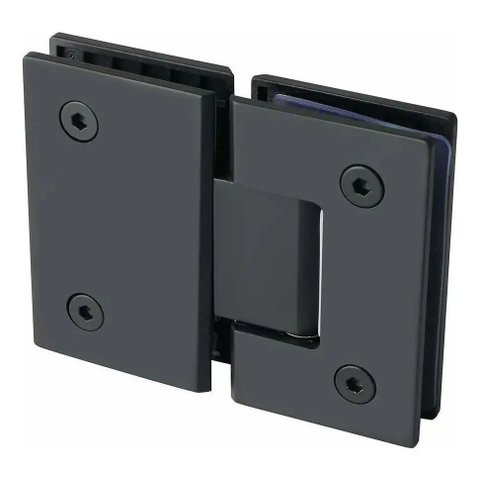 Dobradiça Inox GV48 180°1010 para Porta de Vidro e Box - Vidro/Vidro Preta