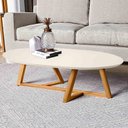 Ver imagem 1 de Mesa De Centro Pequena Moderna Off White Madeira Classic Tebarrot