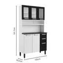 Ver imagem 4 de Cozinha de Aço Compacta 6 Portas 2vid Preto Branco Bertolini