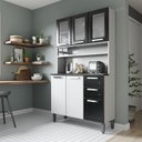 Ver imagem 1 de Cozinha de Aço Compacta 6 Portas 2vid Preto Branco Bertolini