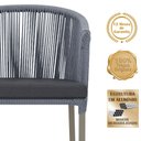 Ver imagem 3 de Mesa com 4 Cadeiras de Jantar Roma 100cm e Noronha em Aluminío Fendi Corda Nautica Estofado 11 Trama