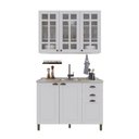 Ver imagem 2 de Armário de Cozinha Modulada Compacta Fidelitá Nara 100% MDF 2 Peças 120cm 6 Portas 2 Gavetas sem