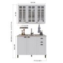 Ver imagem 4 de Armário de Cozinha Modulada Compacta Fidelitá Nara 100% MDF 2 Peças 120cm 6 Portas 2 Gavetas sem