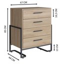 Ver imagem 4 de Kit Quarto 3 Pçs Industrial Closet Cômoda Mesa de Cabeceira Placa e Ponto Marrom Preto
