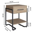 Ver imagem 5 de Kit Quarto 3 Pçs Industrial Closet Cômoda Mesa de Cabeceira Placa e Ponto Marrom Preto