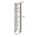 Ver imagem 3 de Paneleiro Alto 2,20m x 45cm Cozinha Aurora 2 Portas 6 Nichos Cor:Branco com Azul