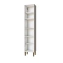 Ver imagem 2 de Paneleiro Alto 2,20m x 45cm Cozinha Aurora 2 Portas 6 Nichos Cor:Branco com Azul