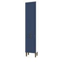 Ver imagem 1 de Paneleiro Alto 2,20m X 45cm Cozinha Aurora 2 Portas 6 Nichos Cor:branco com Azul